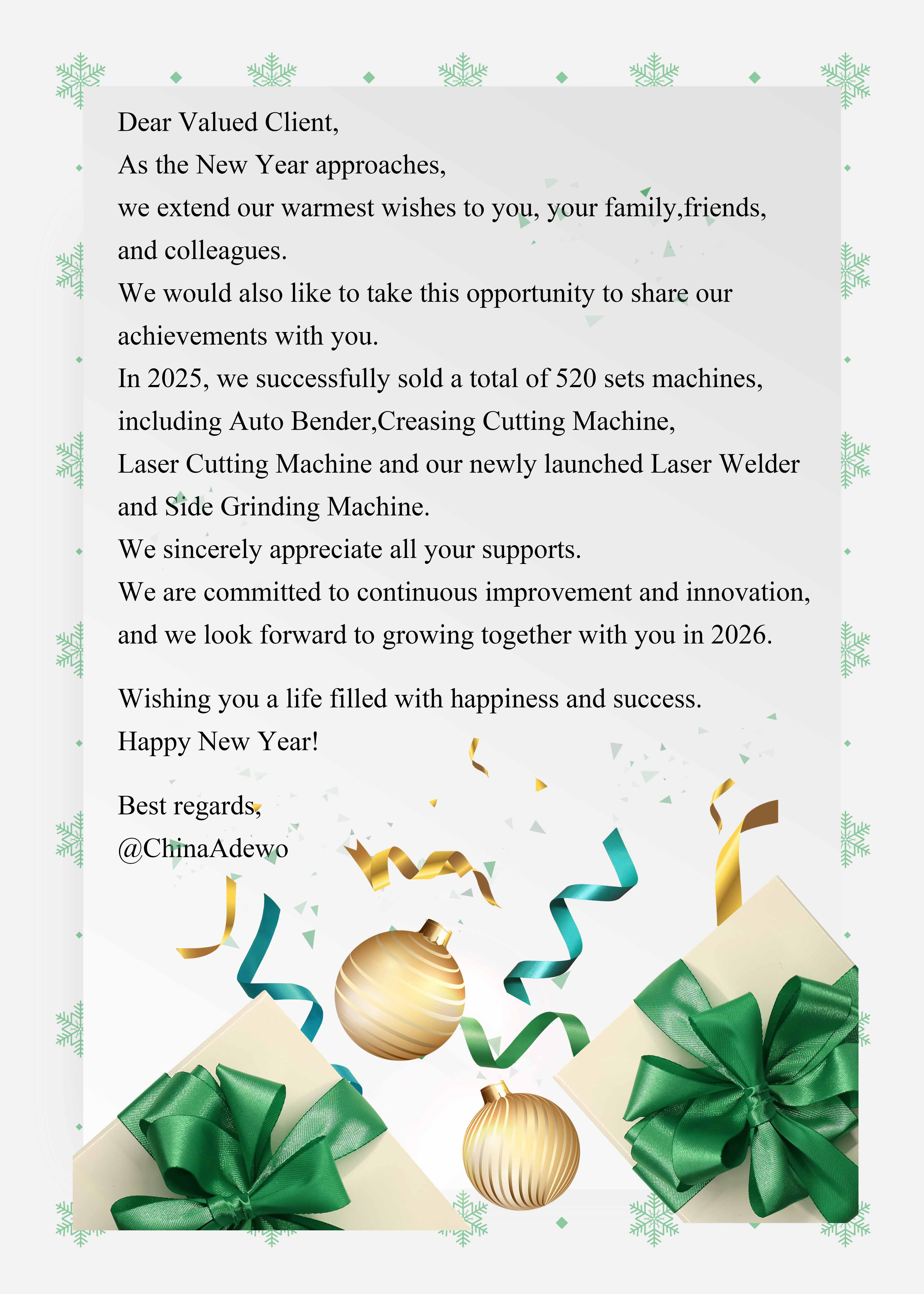 మీకు మరో ఫలవంతమైన సంవత్సరం శుభాకాంక్షలు